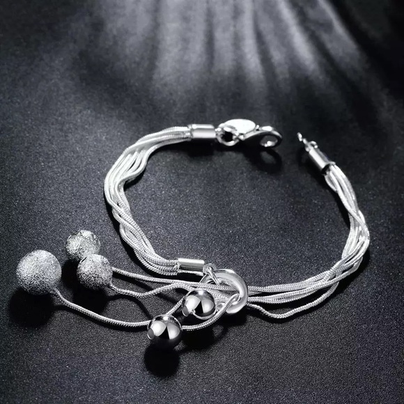 Jewelry - LAYER CHARM BEAD BRACELET 925 STERLING SILVER